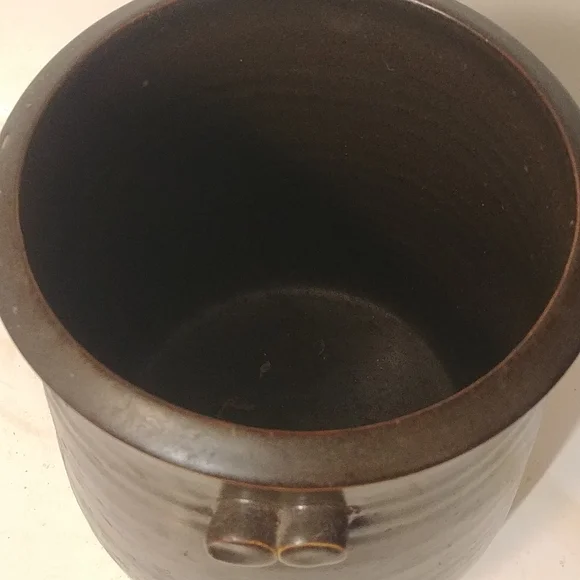 Swedish Pottery Krummarkeri Brown Ceramic Kitchen Utencils Jar Vase